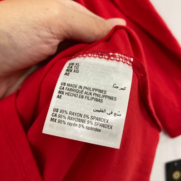 New JM Collection Top size XL Red Sequins Evening Cold Shoulder Stretch Romantic - Picture 8 of 10